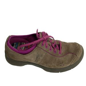 Dansko Elise EUR 36 US 6 Taupe Brown Purple Leather Sneaker Shoes Sneakers Flat